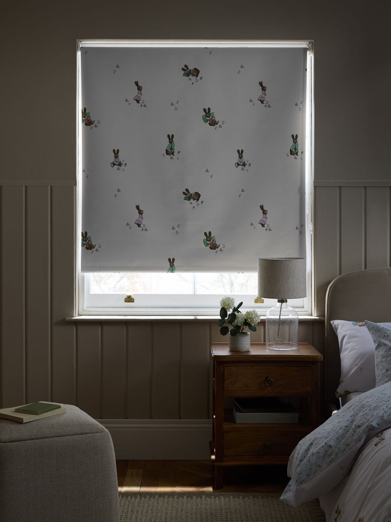 Rosie Rabbit natural blackout roller blinds (British brand)