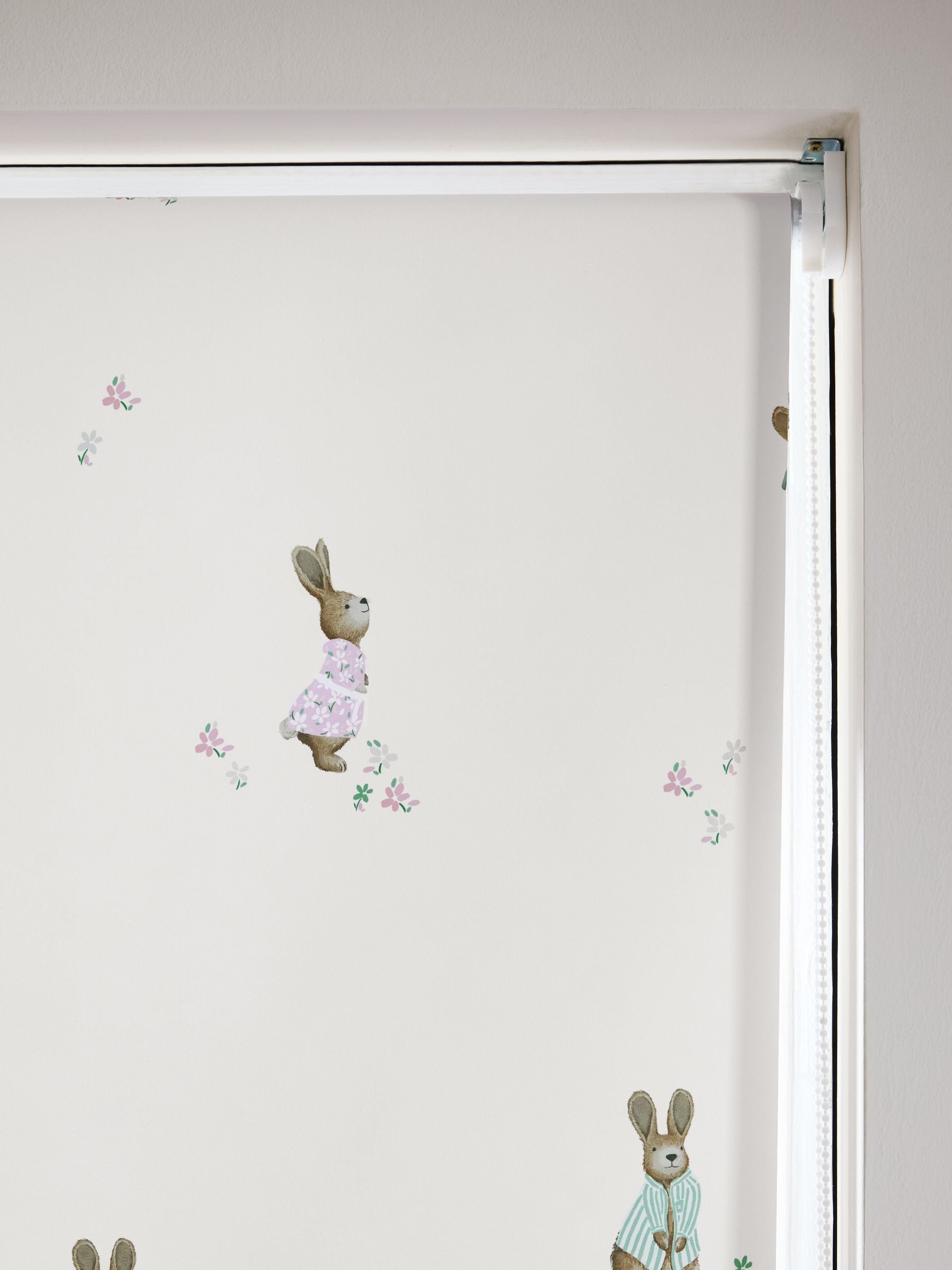 Rosie Rabbit natural blackout roller blinds (British brand)