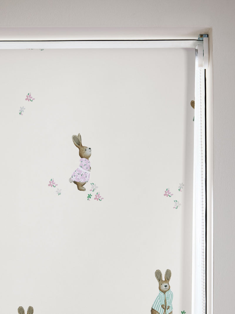 Rosie Rabbit natural blackout roller blinds (British brand)