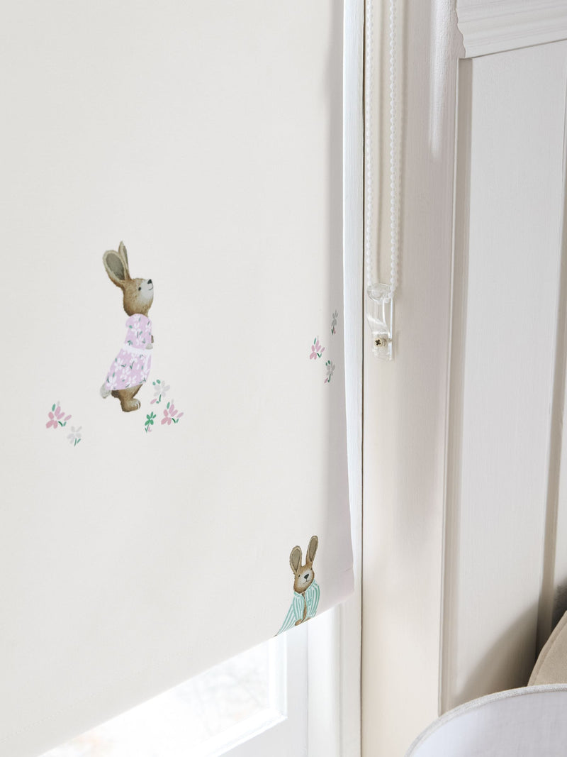 Rosie Rabbit natural blackout roller blinds (British brand)