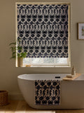 Blue seahorse print blackout roller blind for bathroom (British brand)