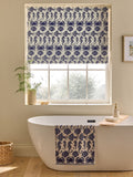 Blue seahorse print blackout roller blind for bathroom (British brand)