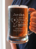 PMC personalised engraved pint tankard, imported from the UK