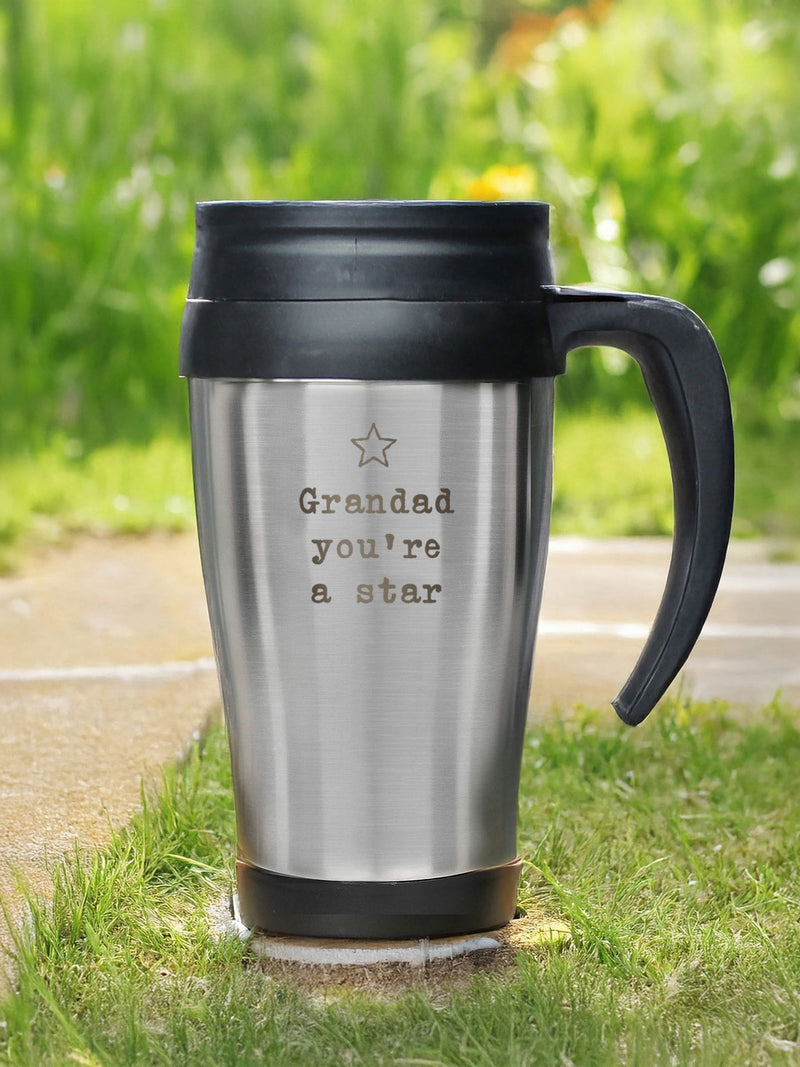 PMC personalised metal travel mug 400ml, imported from the UK