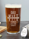 PMC personalised pint glass and bottle opener set - British product