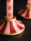 Rockett St George Set of 2 Pink Circus Style Taper Candle Holders