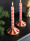 Rockett St George Set of 2 Pink Circus Style Taper Candle Holders