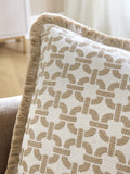 Natural geo fringe cushion 40x59cm, imported from the UK