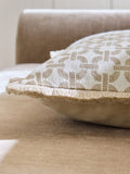 Natural geo fringe cushion 40x59cm, imported from the UK