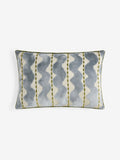 Cut velvet wiggle cushion blue and green 40x59cm (British brand)