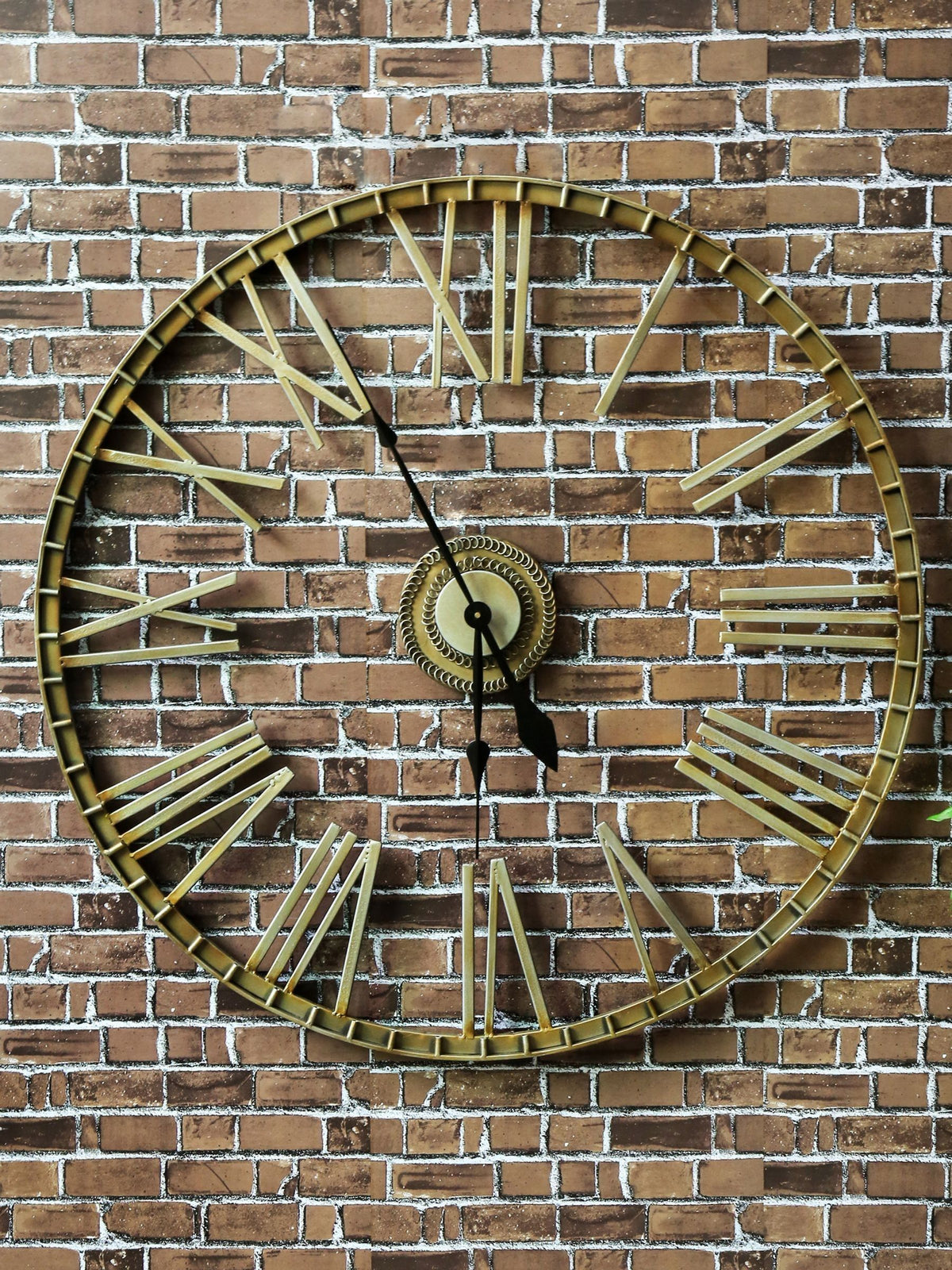 Charles Bentley bronze wrought iron skeleton design wall clock 95cm - British product