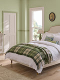 Nina Campbell green check brushed throw 130x180cm - British product