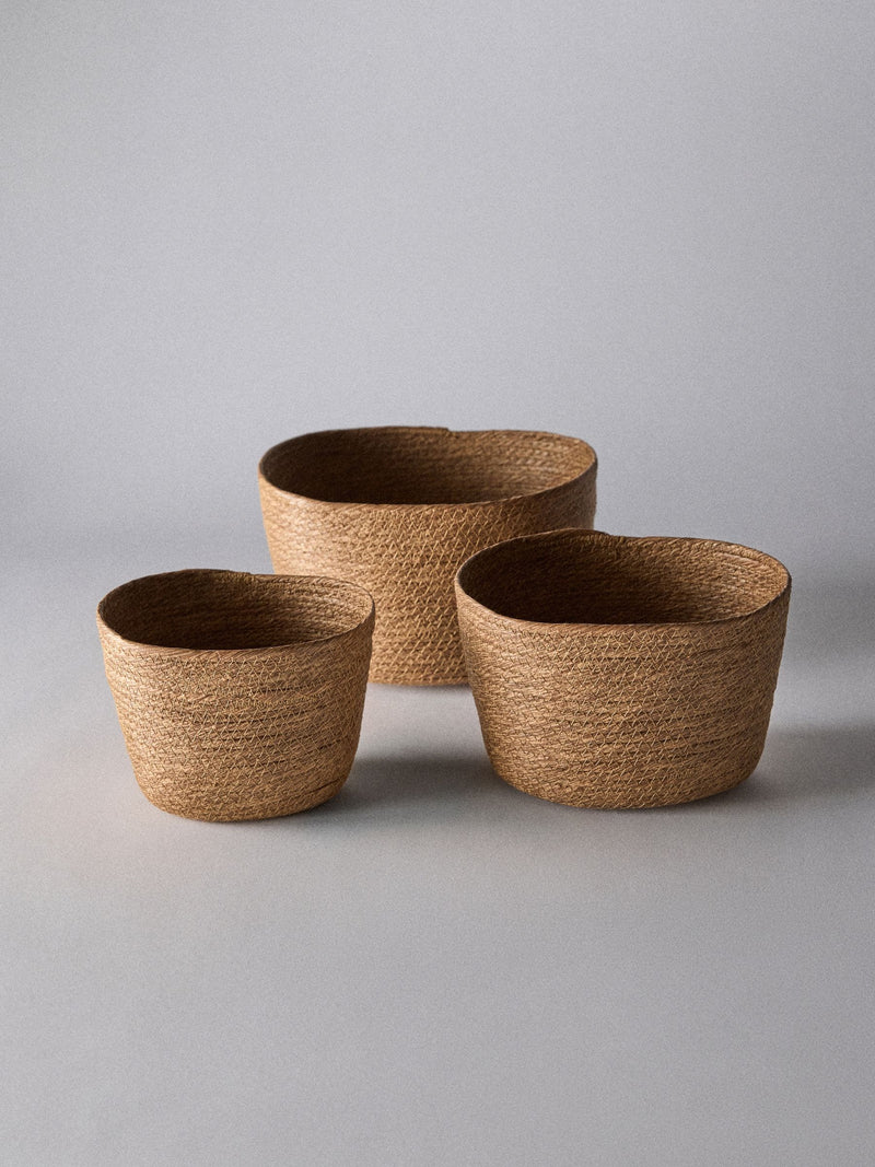 The Set natural oval storage baskets 3 pack - British product