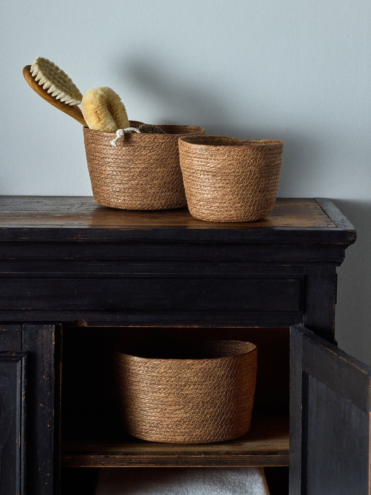 The Set natural oval storage baskets 3 pack - British product