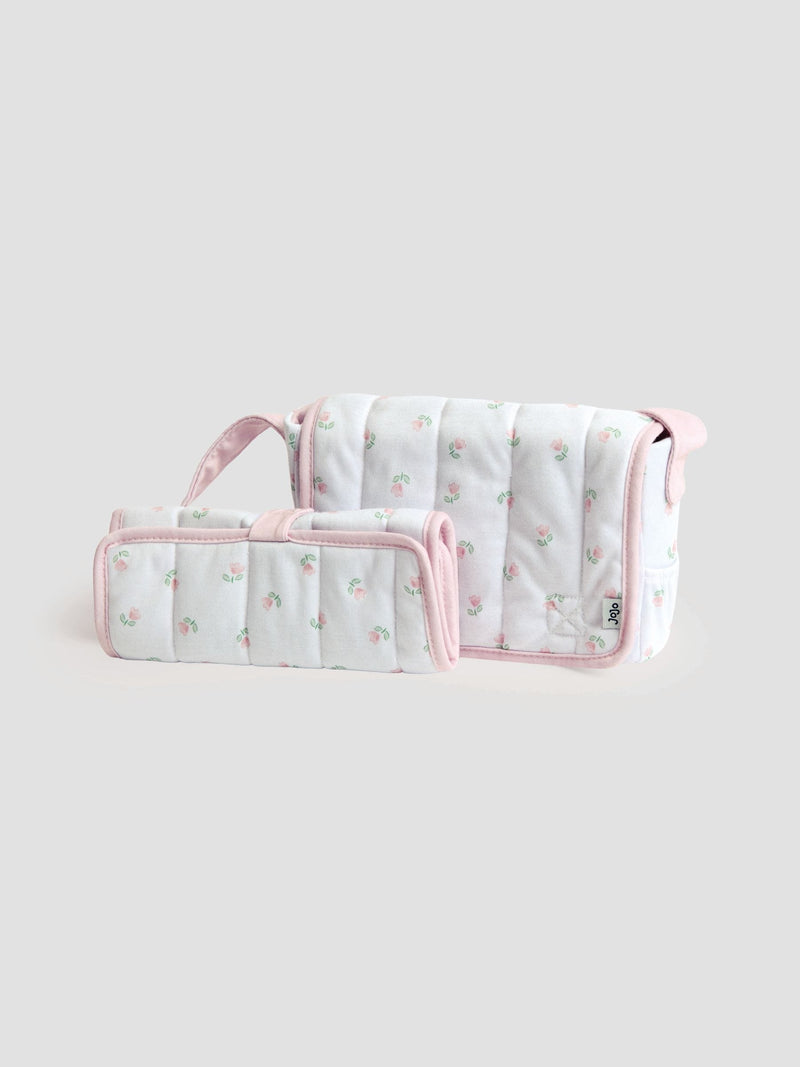 JoJo Maman Bébé doll changing set with bag and accessories (British brand)