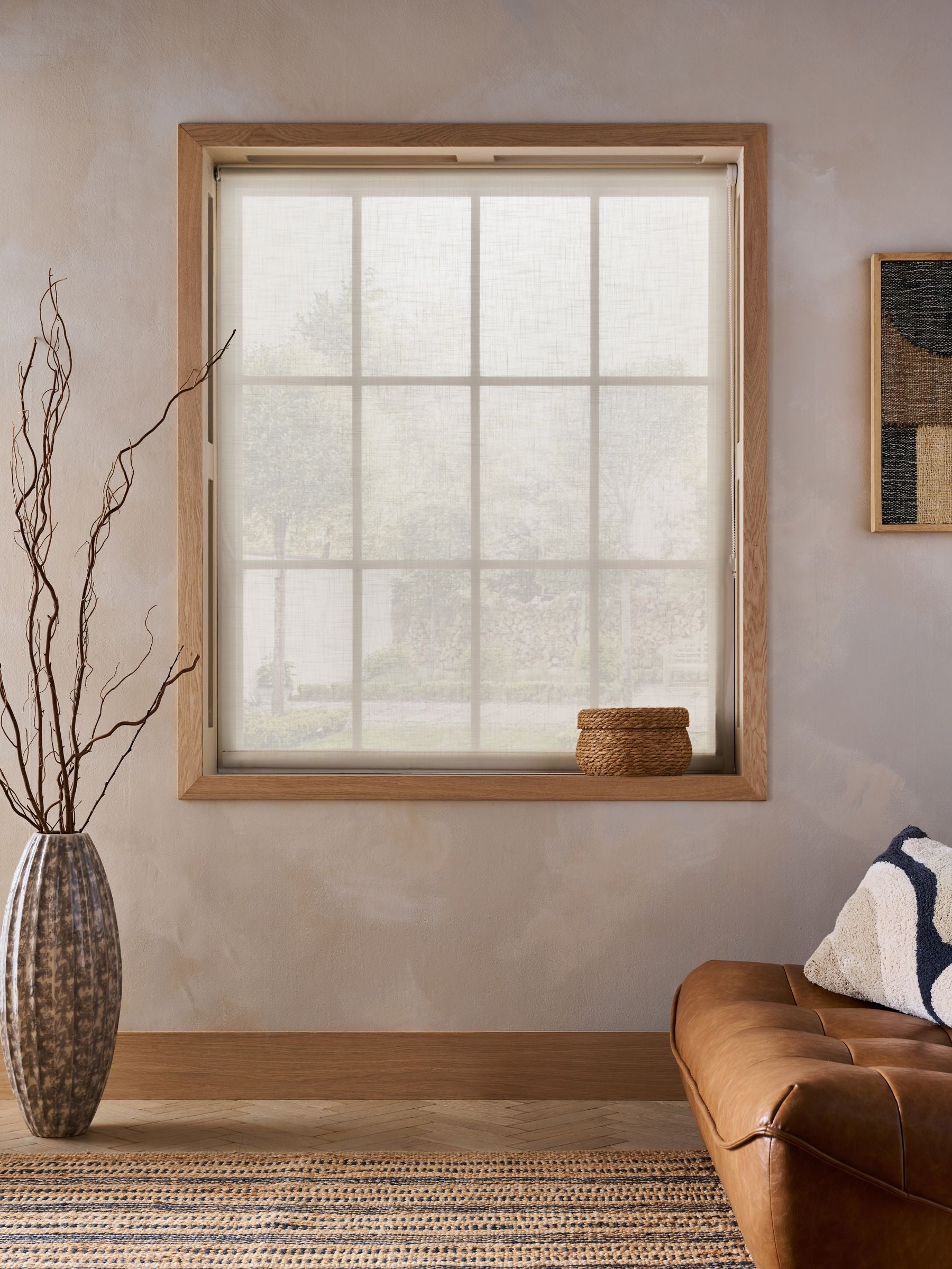 Natural sheer roller blind 100% polyester (British brand)