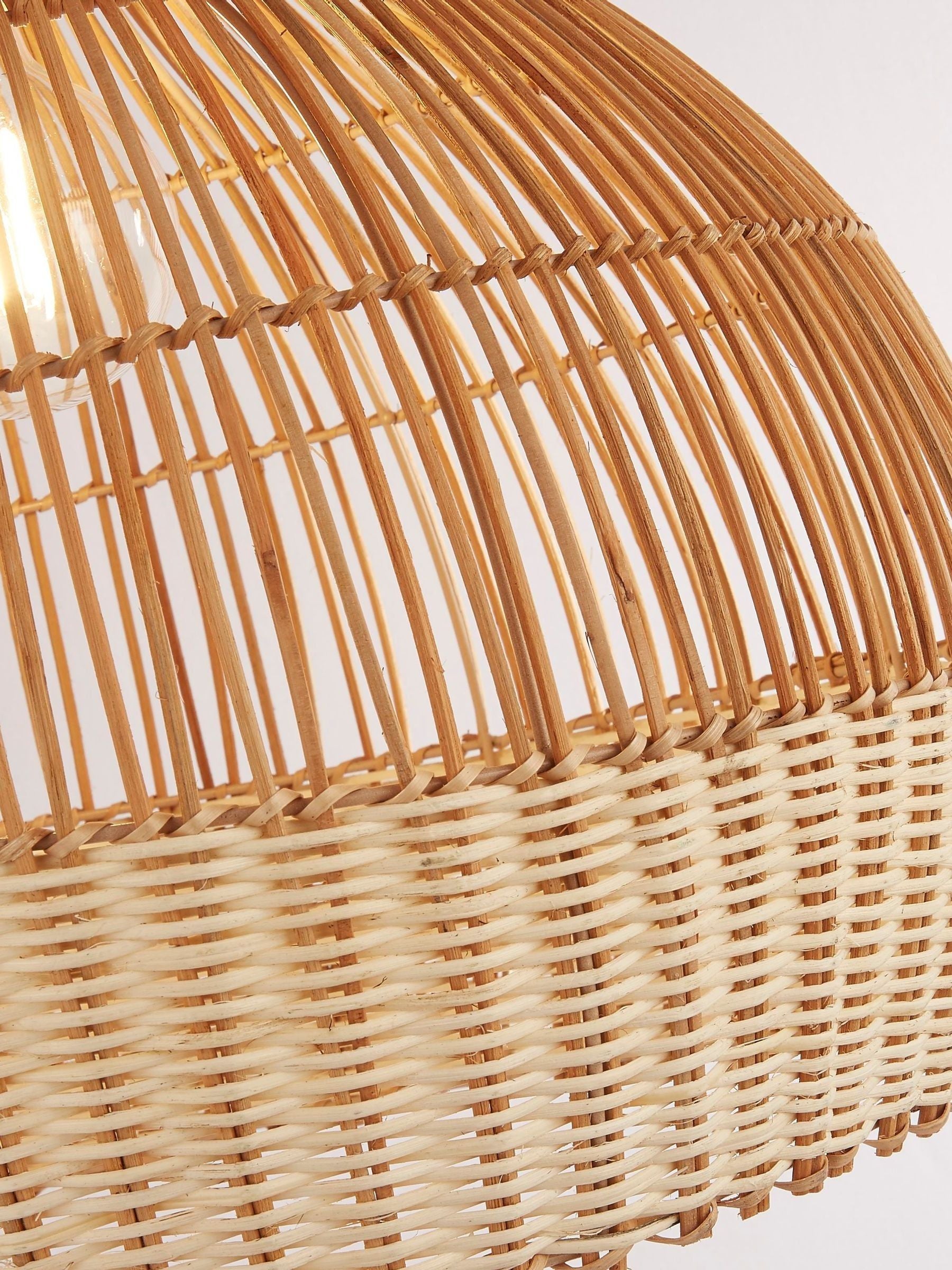 Searchlight Natural/Cream Rattan Shade Ceiling Light 50cm, UK version