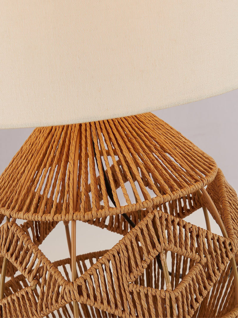 Searchlight Kaia woven table lamp natural white 44cm - British product