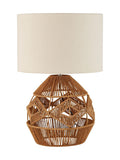 Searchlight Kaia woven table lamp natural white 44cm - British product