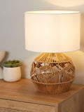 Searchlight Kaia woven table lamp natural white 44cm - British product
