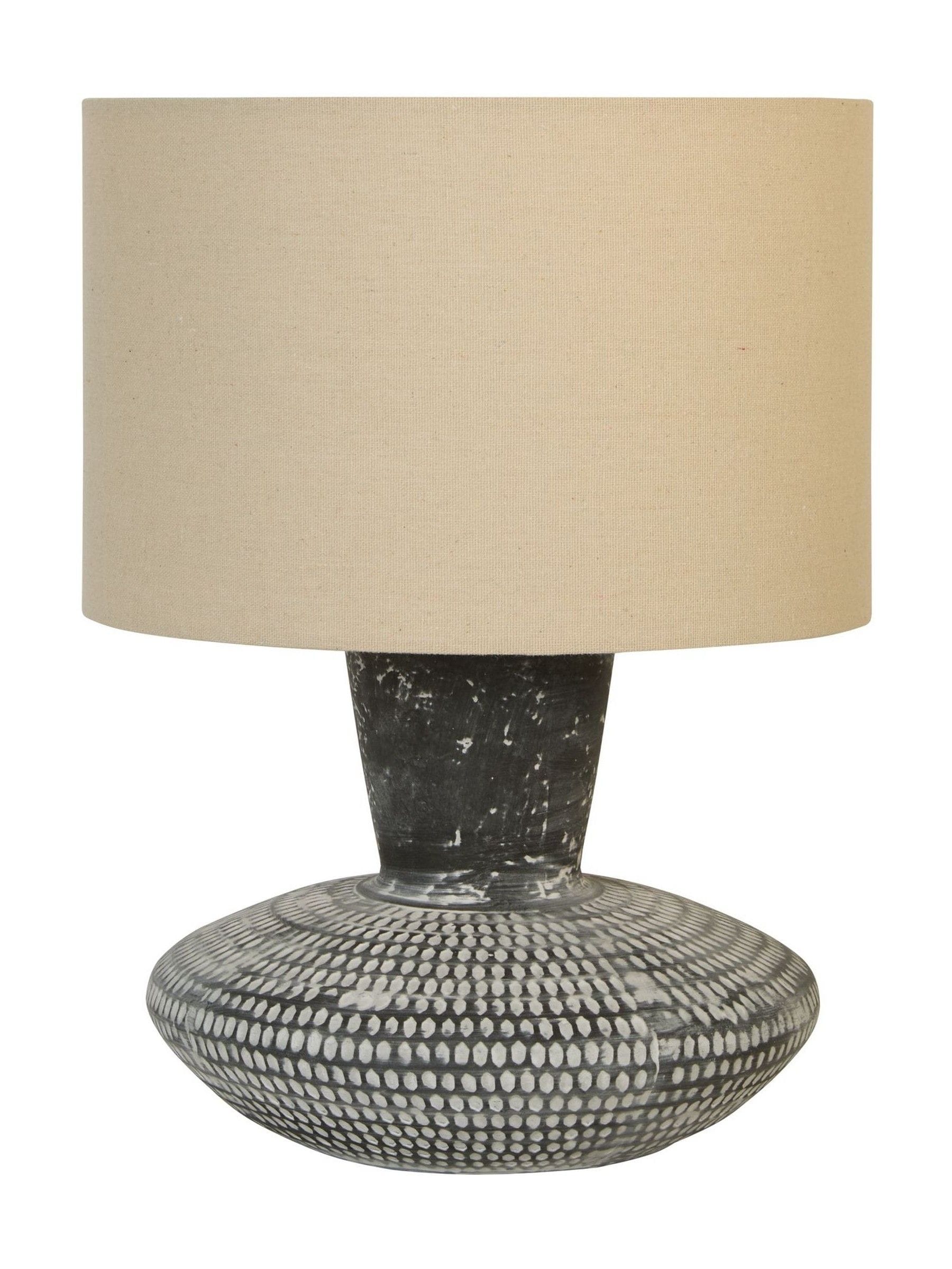 Searchlight Marrakesh table lamp with ceramic and fabric shade, UK version