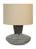 Searchlight Marrakesh table lamp with ceramic and fabric shade, UK version