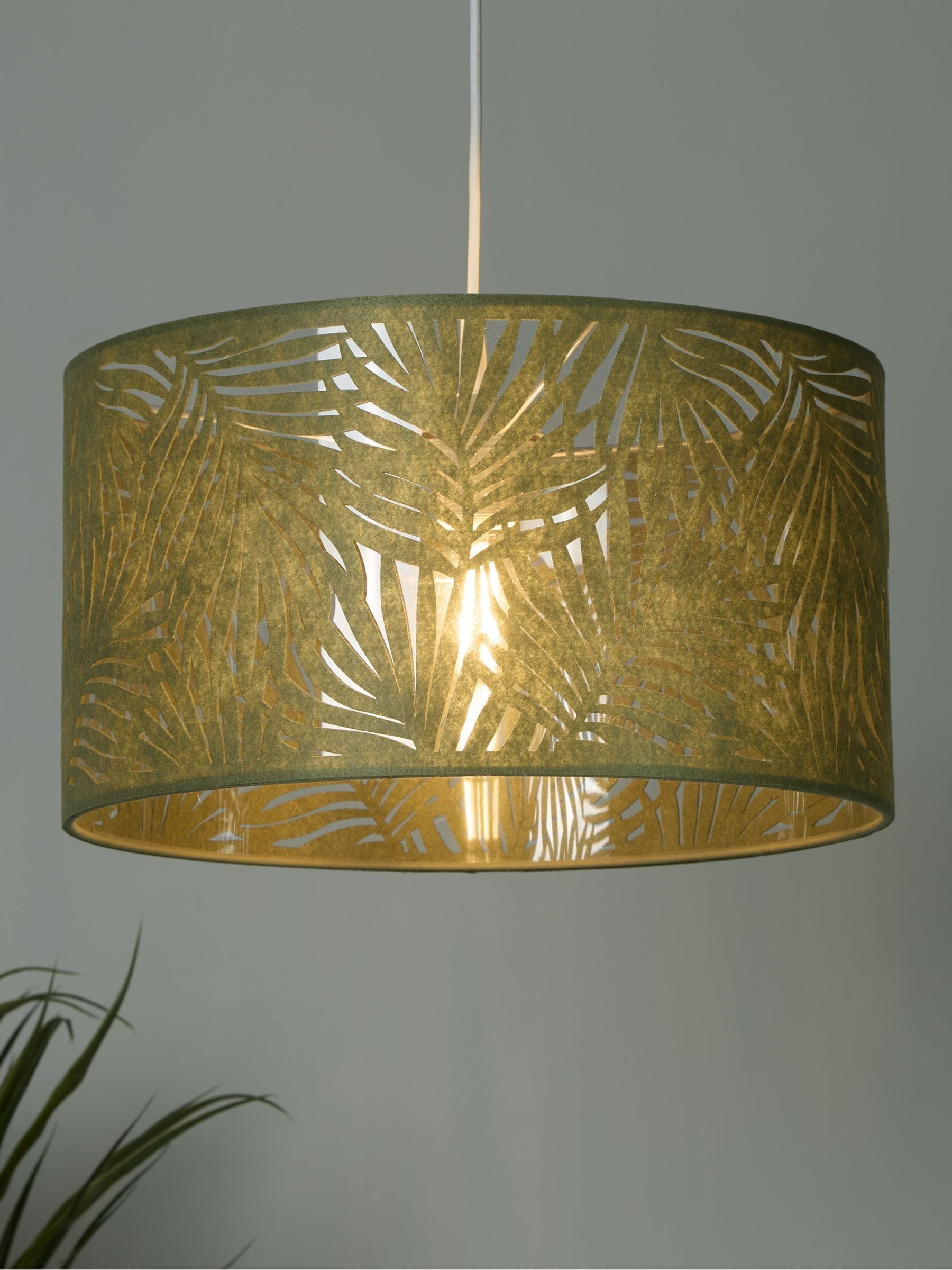 Searchlight lamp shade Green Gardenia Leaf 40cm, UK version