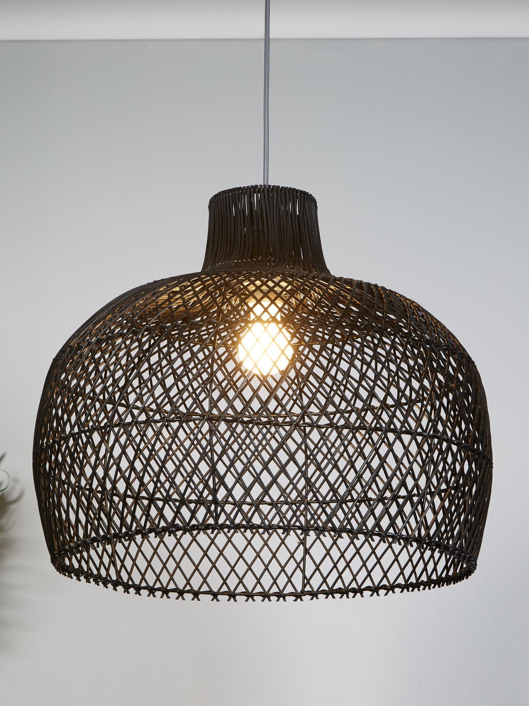 Searchlight black rattan lampshade 52cm, imported from the UK