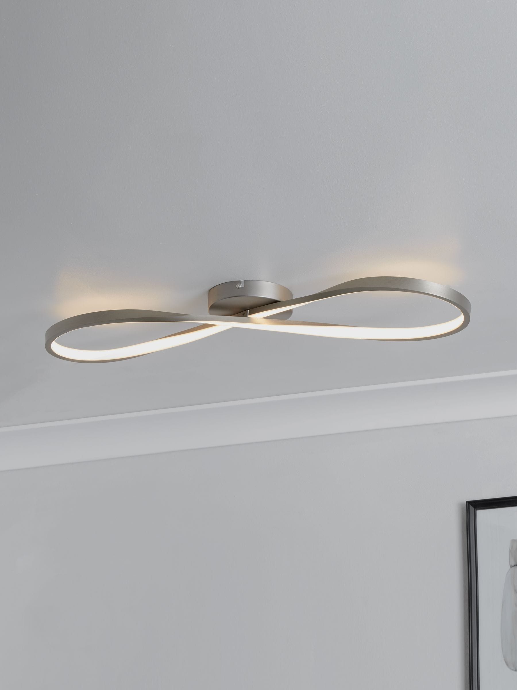 Searchlight Infinity LED ceiling light satin nickel, imported from the UK