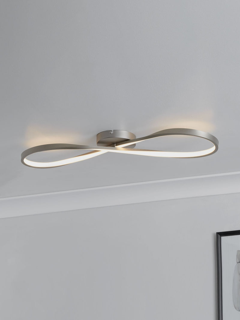 Searchlight Infinity LED ceiling light satin nickel, imported from the UK