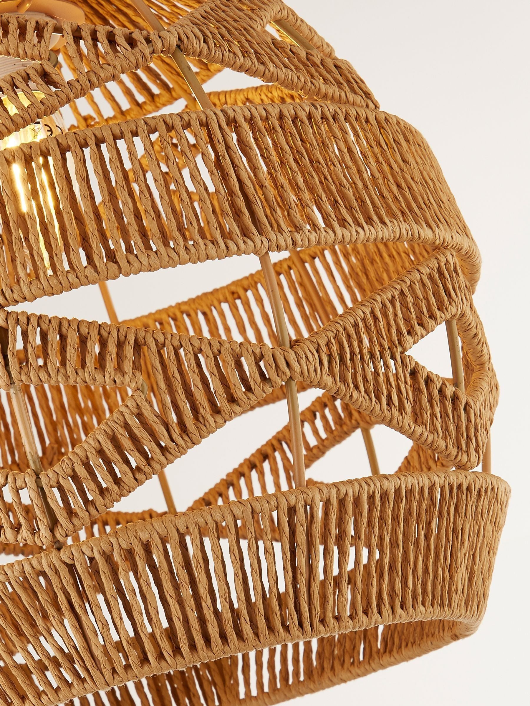 Searchlight Kaia woven rattan pendant light - British product