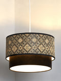 Searchlight two-tier lampshade cream black white 35.5cm, UK version