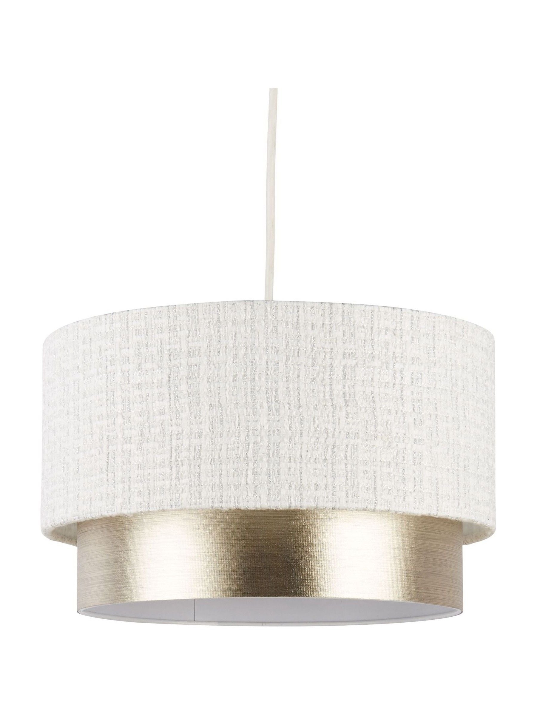 Searchlight Dahlia two-tier lampshade in white and champagne, UK version