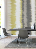 Origin Murals olive green charcoal linear stripe wall mural - British product
