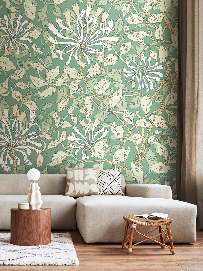 Origin Murals Soft Jade Honeysuckle 2.8m x 3.5m Wall Mural