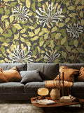 Origin Murals Black and Olive Green Honeysuckle 2.8m x 3.5m Wall Mural