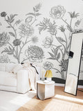 Origin Murals Black and White Skeleton Leaf 2.8m x 3.5m Wall Mural