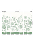 Origin Murals Green Jacobean Rose Trail 2.8m x 3.5m Wall Mural