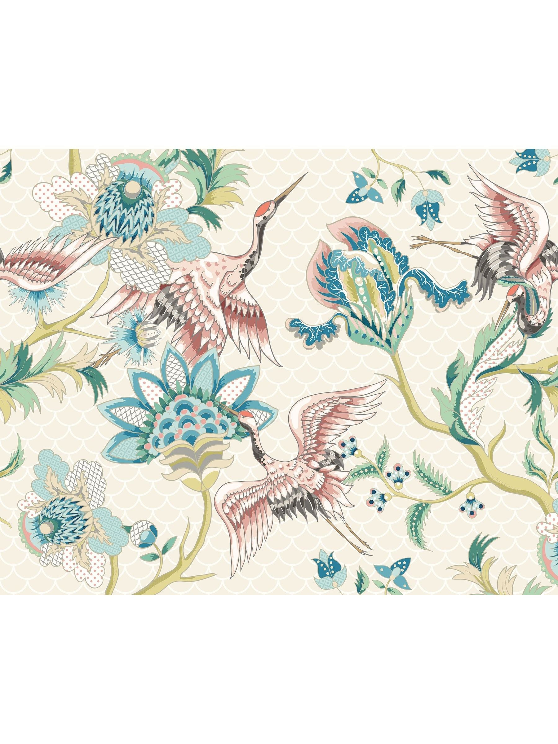 Origin Murals Cream Cranes in Flight A4 Wallpaper Sample