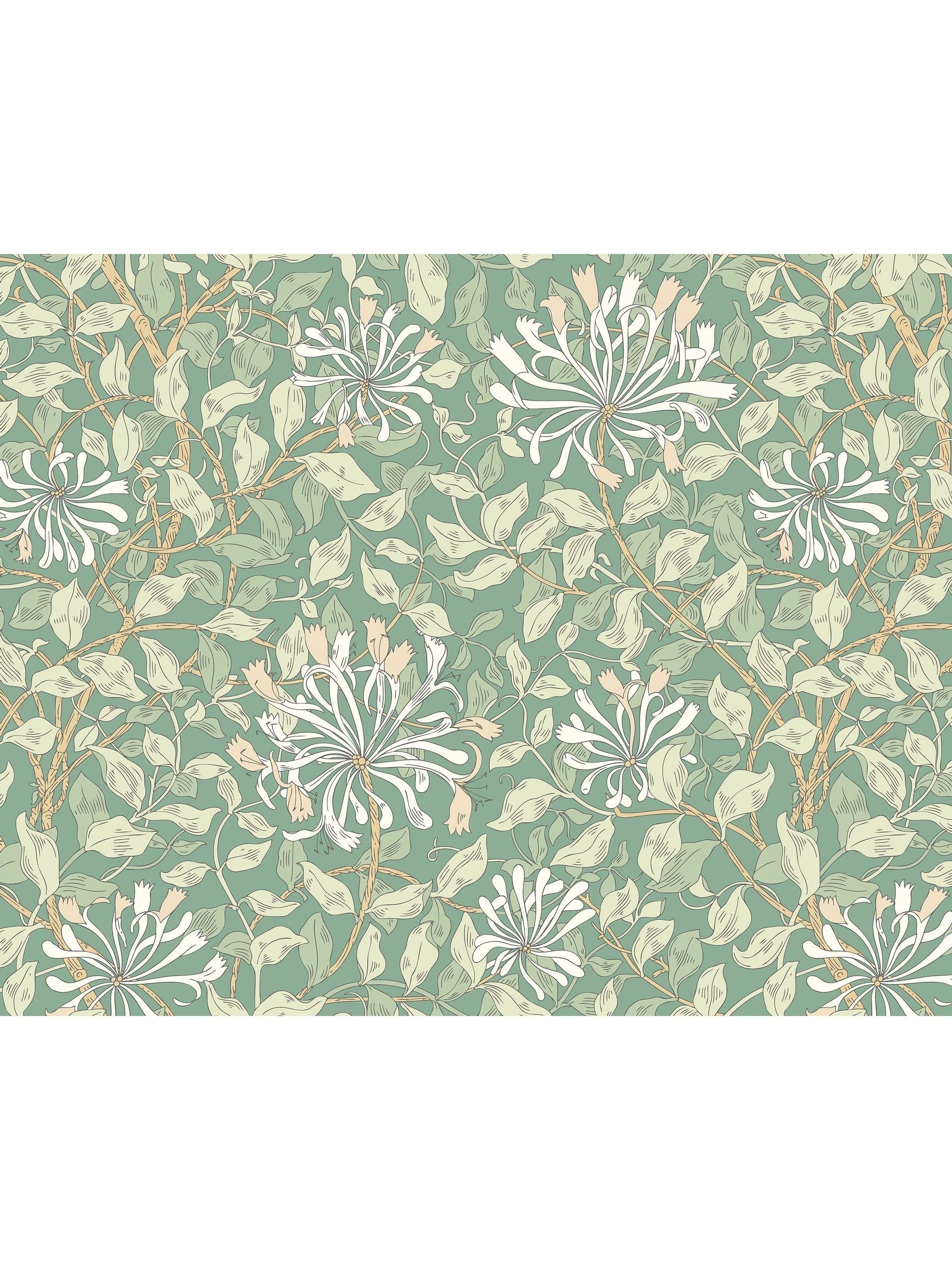 Origin Murals Soft Jade Honeysuckle A4 wallpaper sample, imported from the UK