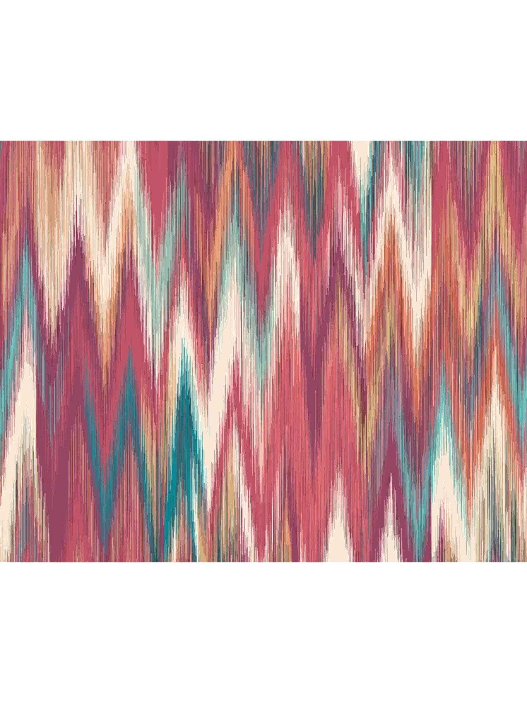 Origin Murals Raspberry Red Ikat Zig Zag A4 Wallpaper Sample