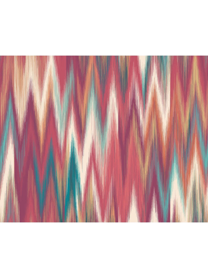 Origin Murals Raspberry Red Ikat Zig Zag A4 Wallpaper Sample
