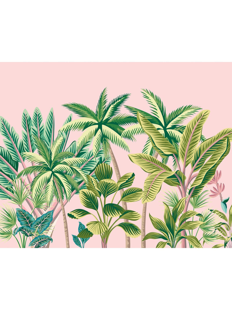 Origin Murals Pink Tropical Palm Trees A4 Wallpaper Sample