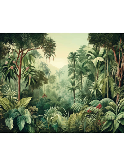 Next Origin Murals Green Jungle Trees A4 Wallpaper Sample- Buy online at McGrocer
