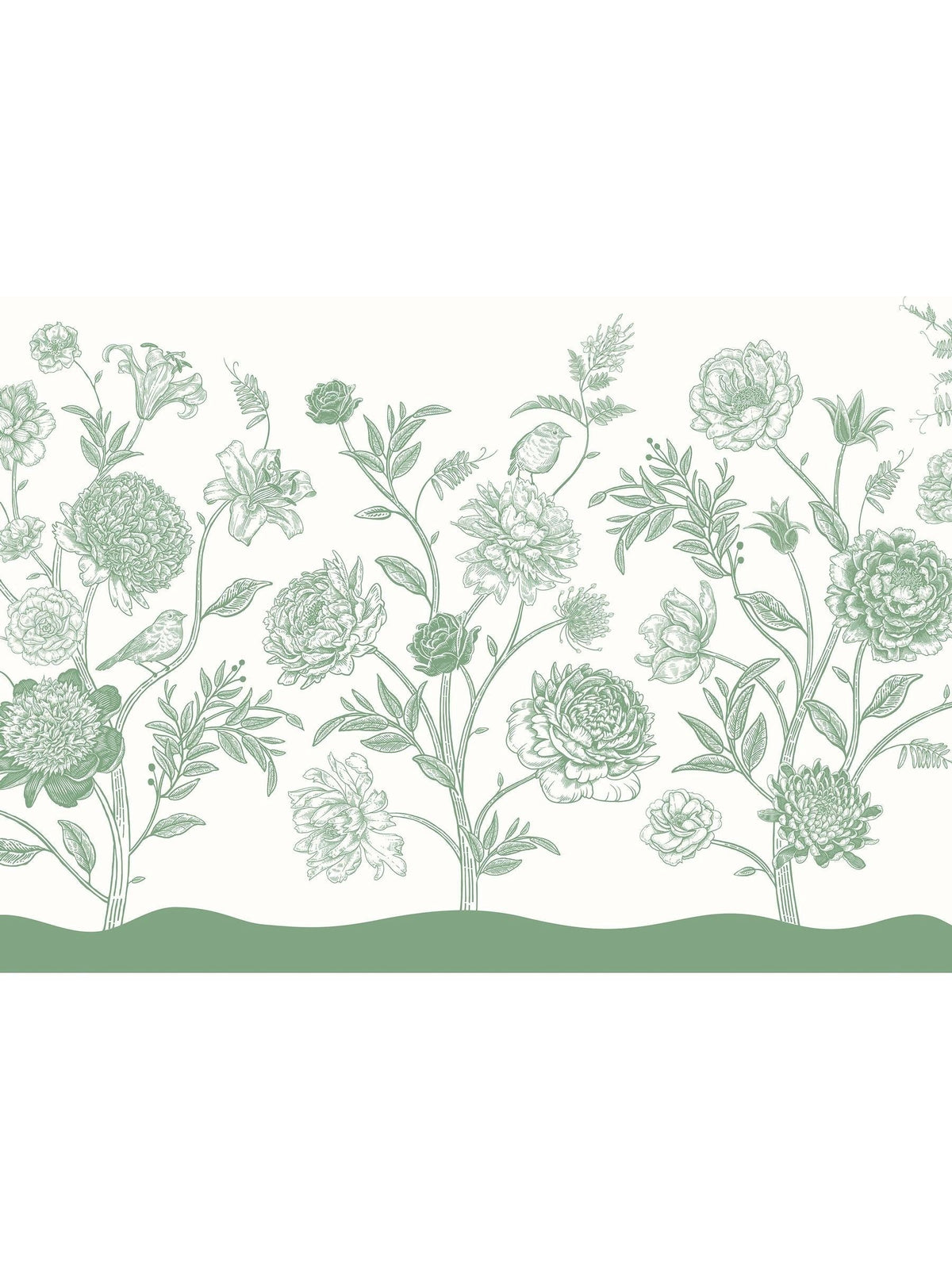 Origin Murals Navy Blue Jacobean Rose Trail Wallpaper Sample A4