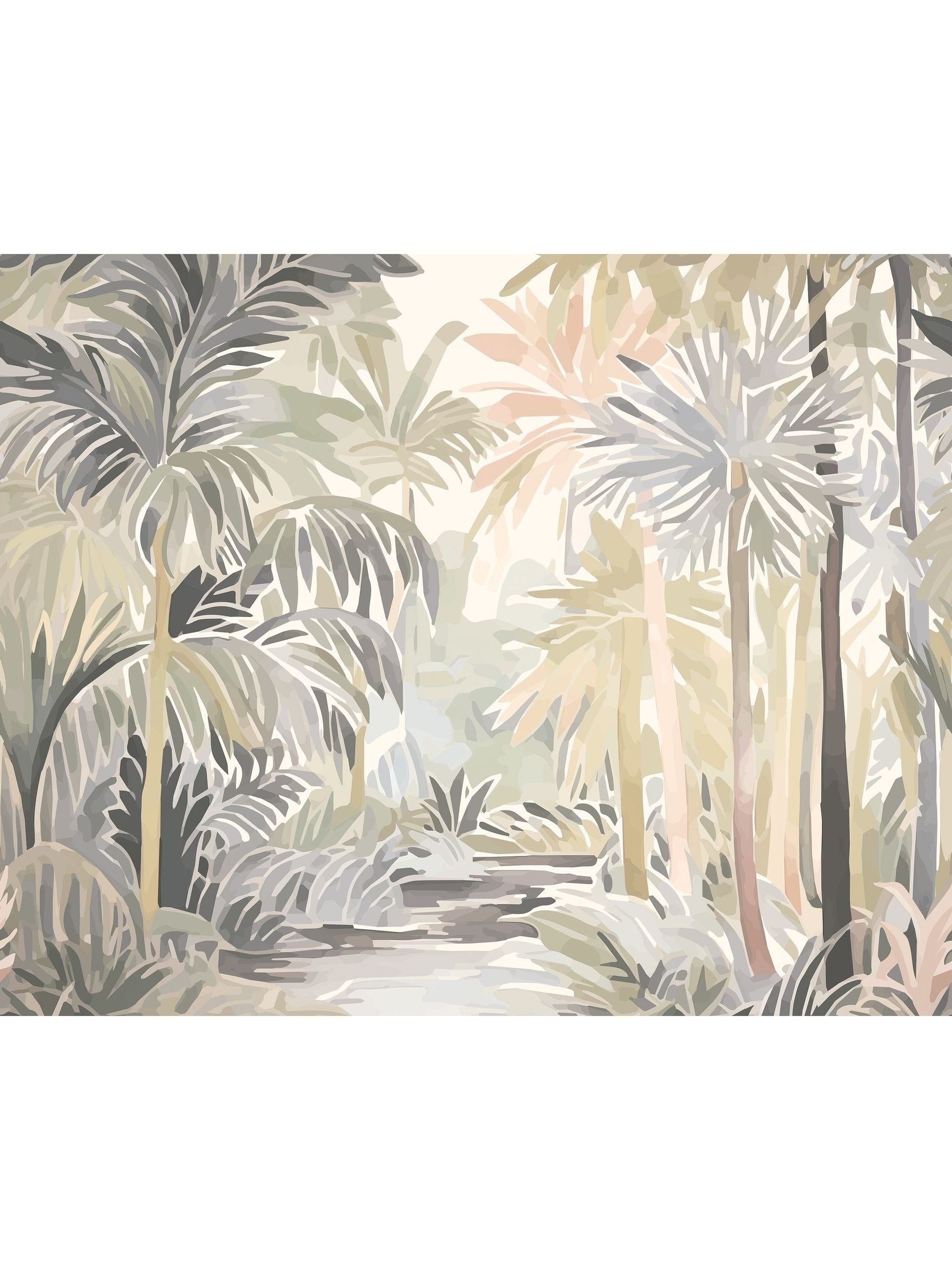 Origin Murals Natural Stone Pretty Palms Print A4 Wallpaper Sample