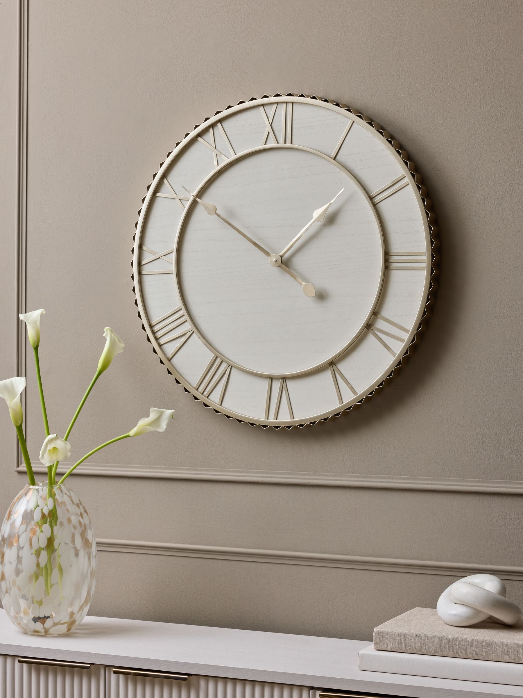 Natural Black Bronx Wooden Wall Clock 30cm
