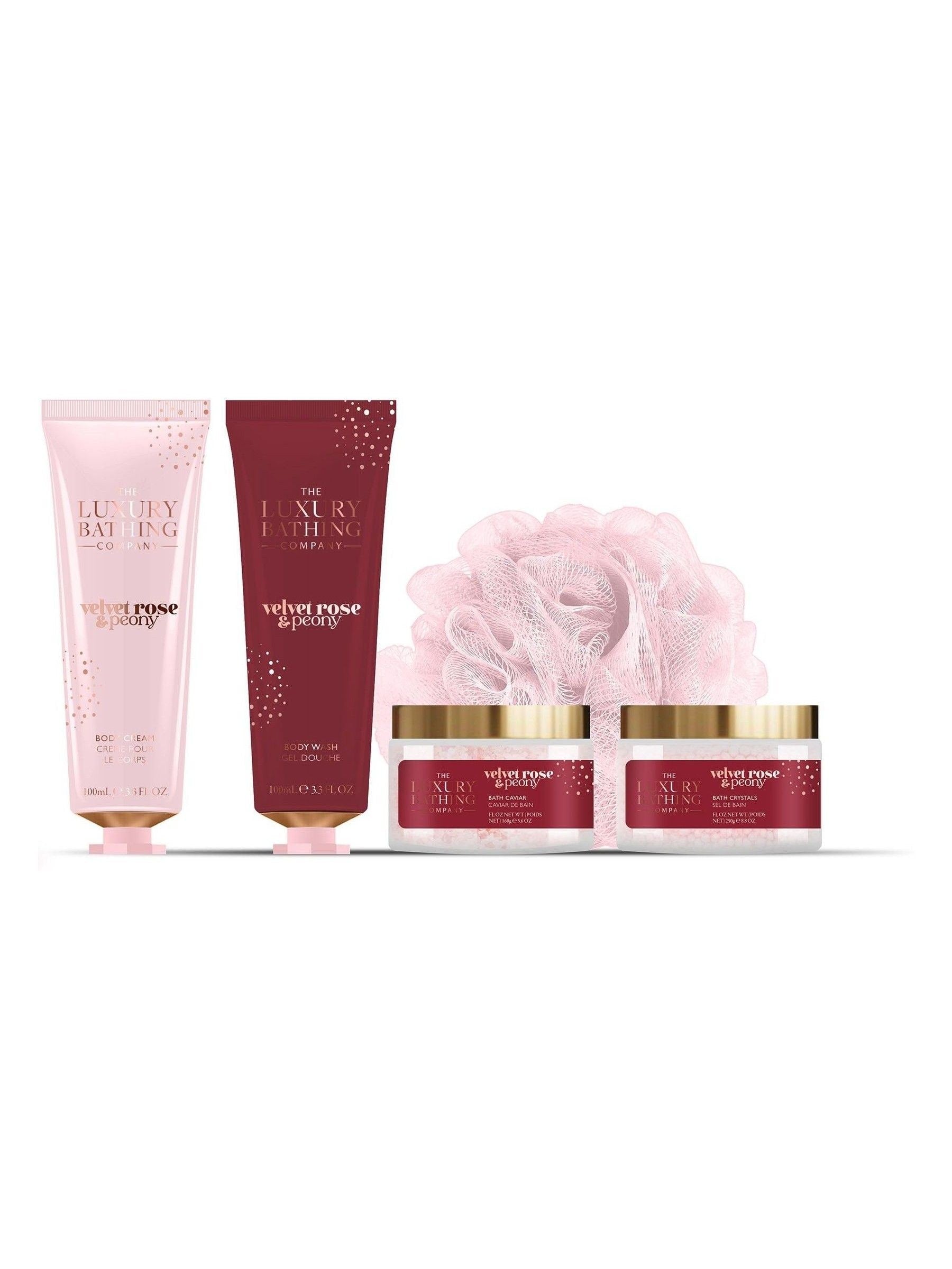 The Luxury Bathing Company Velvet Rose and Peony bath gift set (British brand)