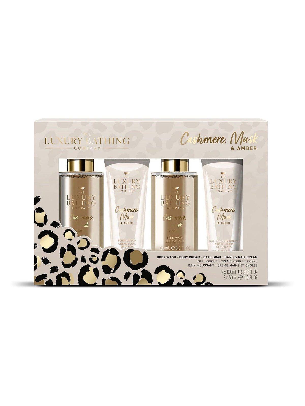 The Luxury Bathing Company Cashmere Amber and Musk Top to Toe Essentials GIft Set