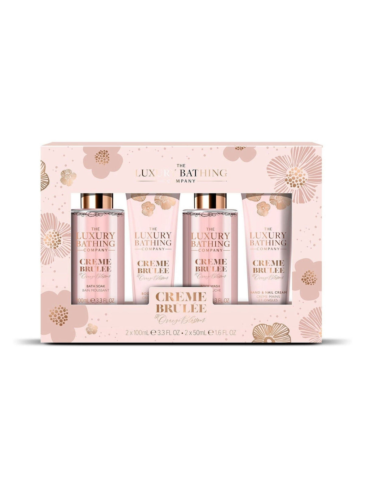 The Luxury Bathing Company Creme Brulee and Orange Blossom Top to Toe Essentials Gift Set